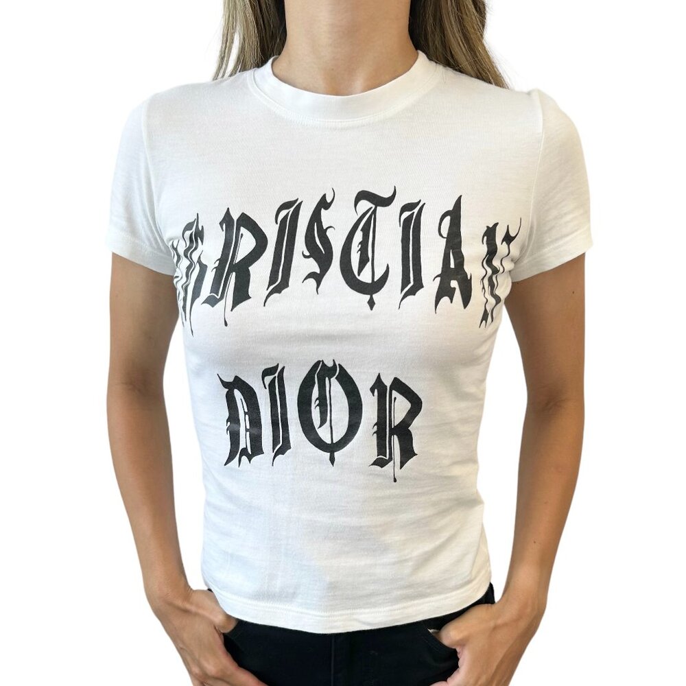 Christian Dior Vintage 2002 Logo T-Shirt Top #38 Call… - Gem